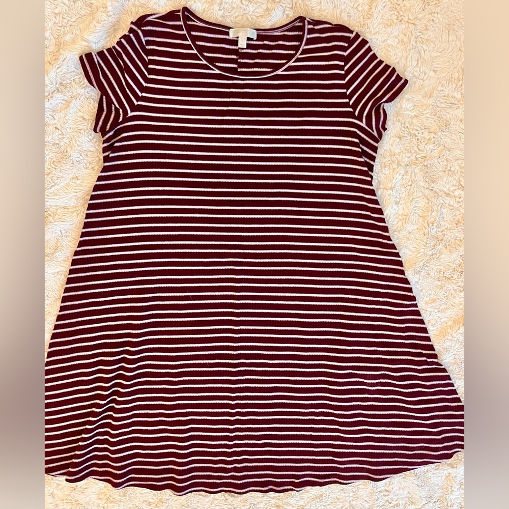 Red Striped T-Shirt Dress